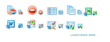 Set of icons for Atomic Email Hunter by AtomPark Software