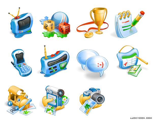 company icon. Set of icons for kids software