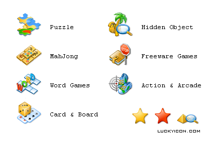 Set of icons for www.pyramid-games.com