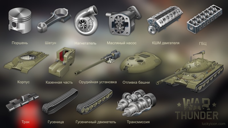 Parts and details for assemble IS-7 tank
